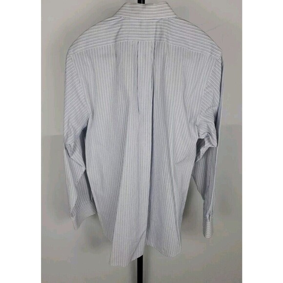 Chaps Shirt Mens Medium Blue Striped Button Up Long Sleeve 100% Cotton - Picture 3 of 10